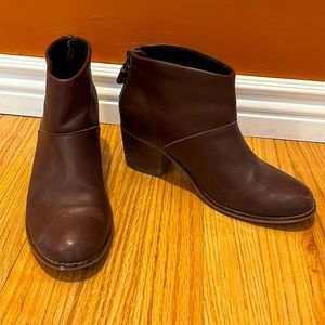 Toms Brown Leather Booties